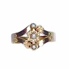 Bague en or rose 18 carats et perles, époque 1900