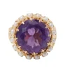 Bague en or rose, améthyste et perles fines