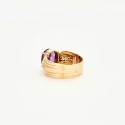 Bague en or rose Améthyste et diamants