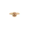 Bague en or rose diamant brun