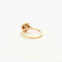 Bague en or rose diamant brun