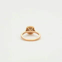 Bague en or rose diamant brun