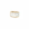 Bague en or rose et blanc avec diamants baguette