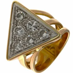 Bague en or rose et blanc avec diamants