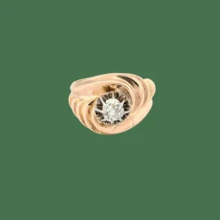 Bague en or rose et diamant