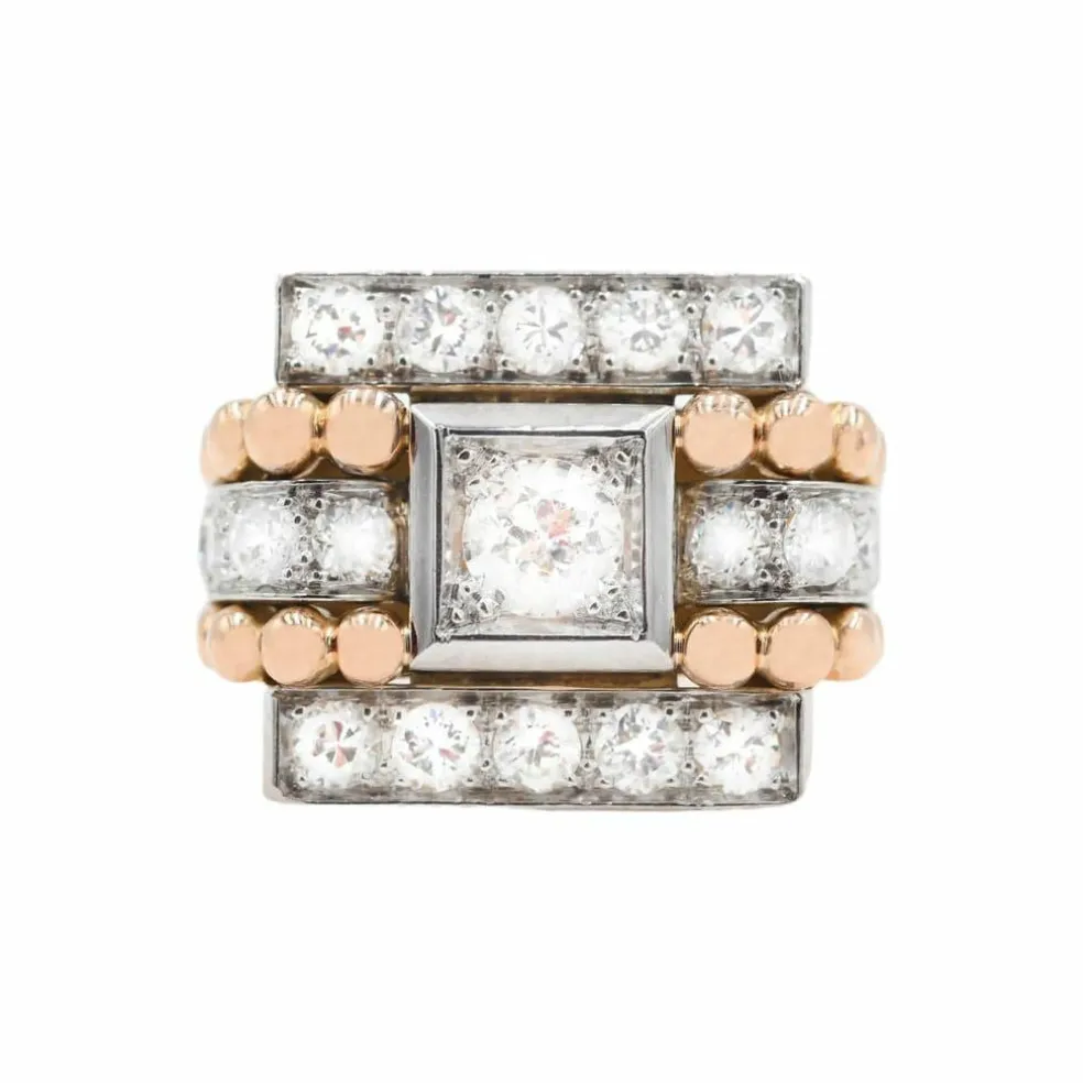 Bague en or rose et diamants ct. 1,40