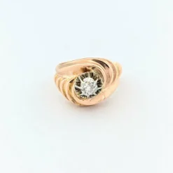 Bague en or rose et diamant