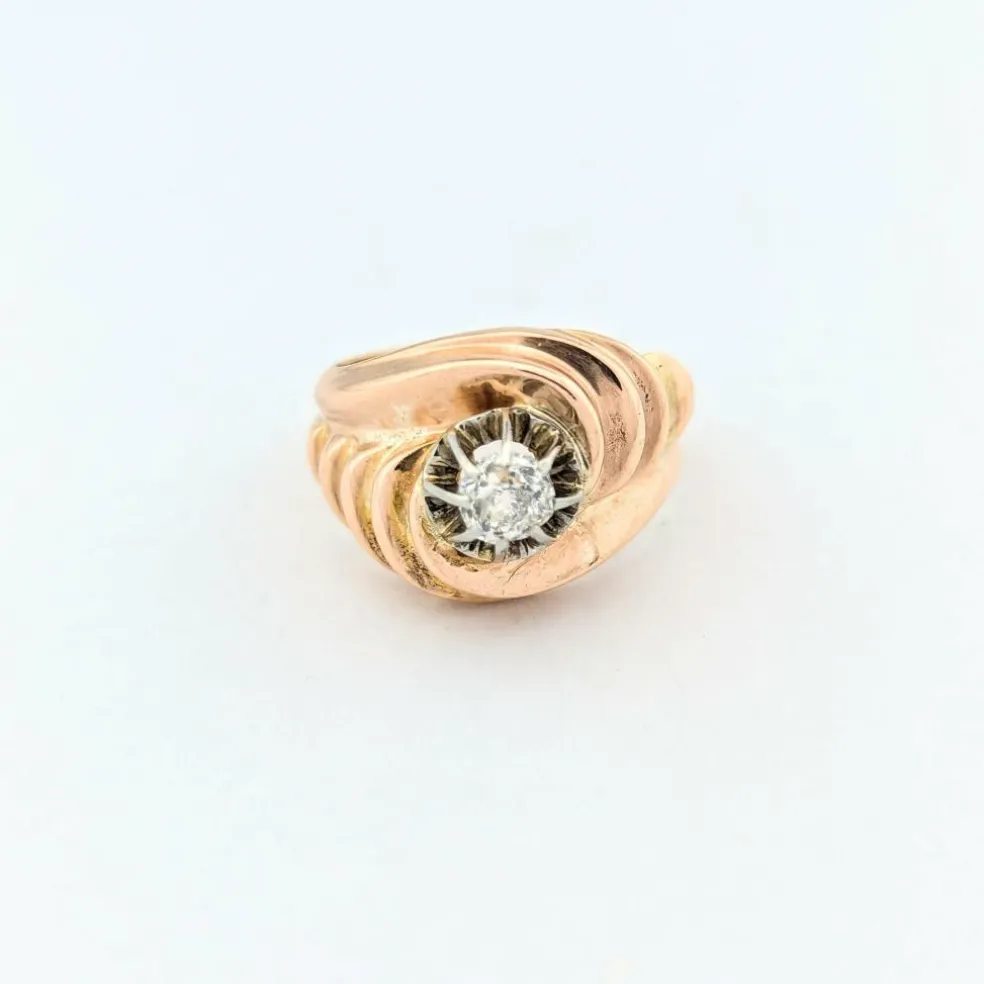 Bague en or rose et diamant