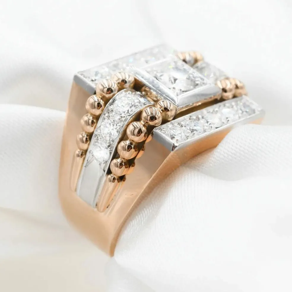 Bague en or rose et diamants ct. 1,40