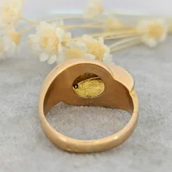 Bague en or rose et diamants