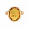 Bague en or rose et grenat spessartite