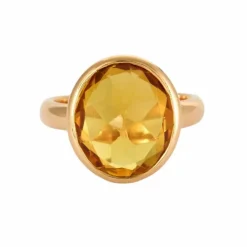 Bague en or rose et grenat spessartite