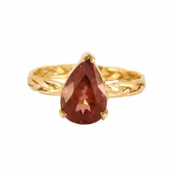 Bague en or rose et grenat