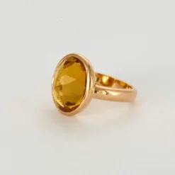 Bague en or rose et grenat spessartite