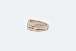 Bague en or rose et or blanc avec diamants