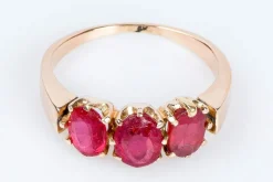 Bague en or rose, rubis