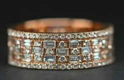 Bague En Or Rose Sertie De Diamants Certifiés G-VSI De 1,1 Carat