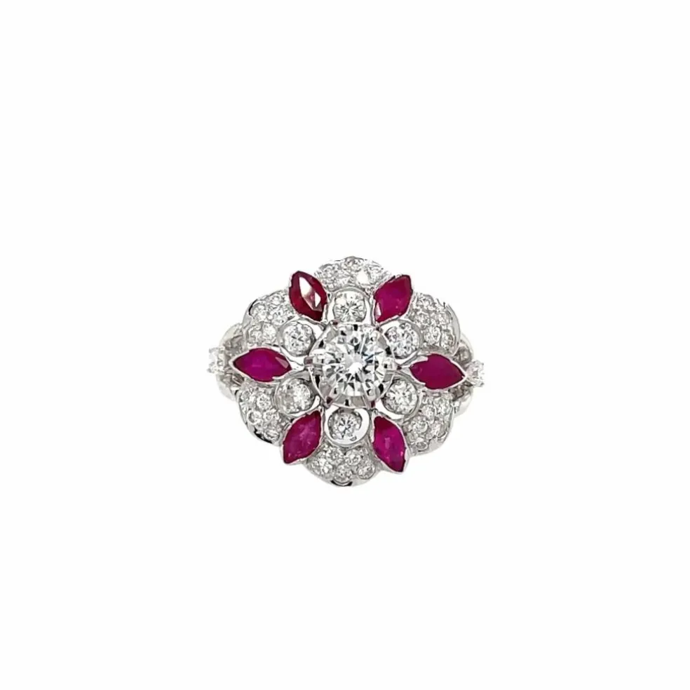 Bague en or rubis et diamant de créateur