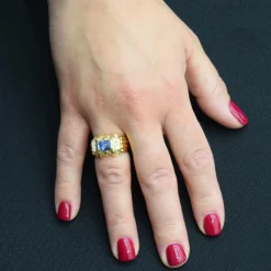 Bague en or saphir des années 80