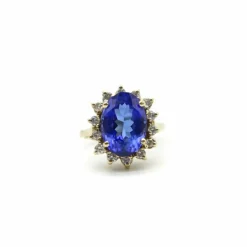 Bague en or tanzanite et halo de diamants par LeVian