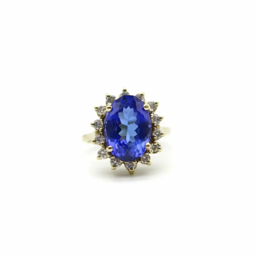 Bague en or tanzanite et halo de diamants par LeVian