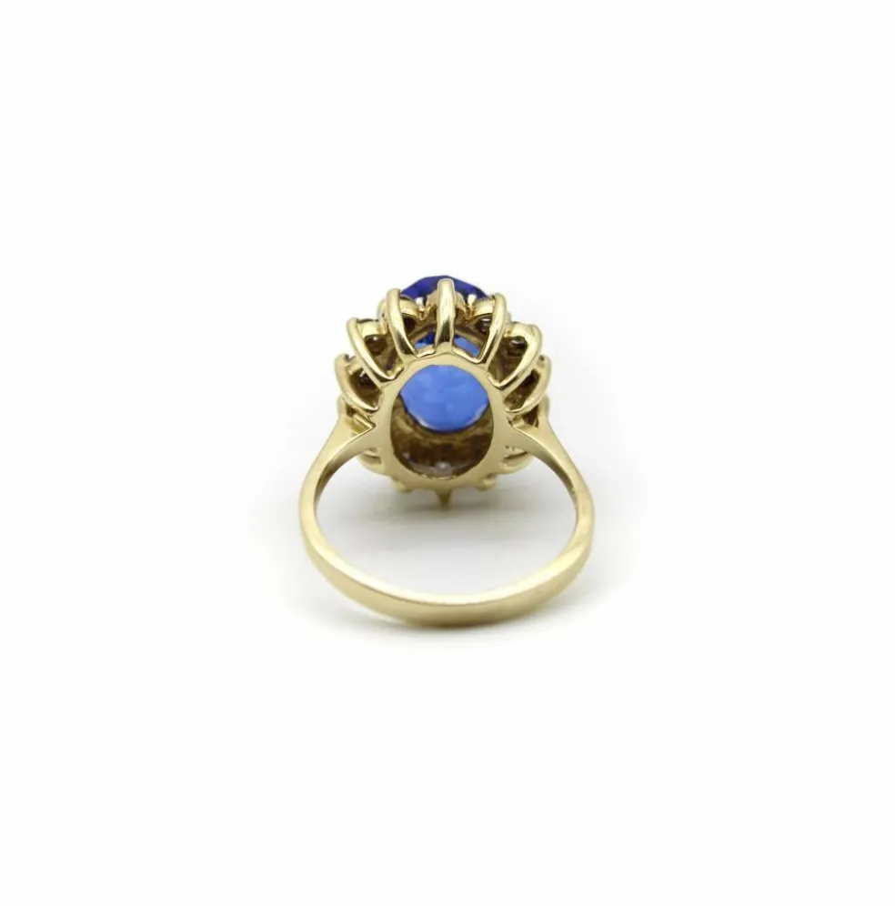 Bague en or tanzanite et halo de diamants par LeVian