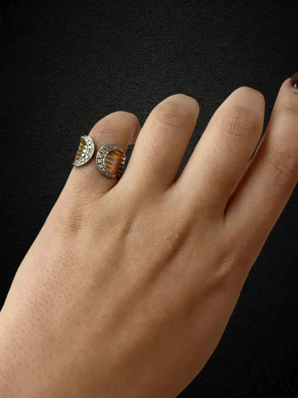 Bague en or tricolore, avec diamants