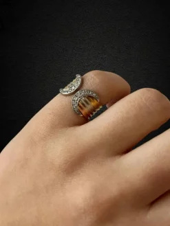 Bague en or tricolore, avec diamants