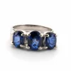 Bague en platine avec saphirs et diamants