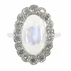 Bague en platine, diamant & pierre de lune