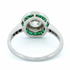 Bague en platine, diamant et émeraude 14249-2415
