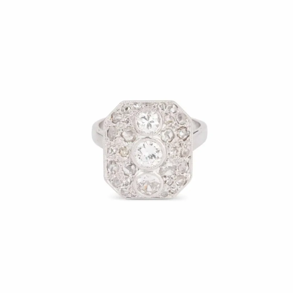 Bague en platine et diamants