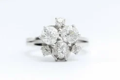 Bague en platine et or blanc et diamant taille ancienne