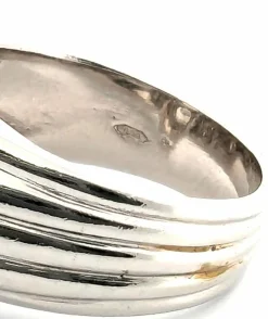 Bague en platine massif avec diamants centraux et diamants latéraux