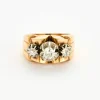Bague en platine, or et diamants