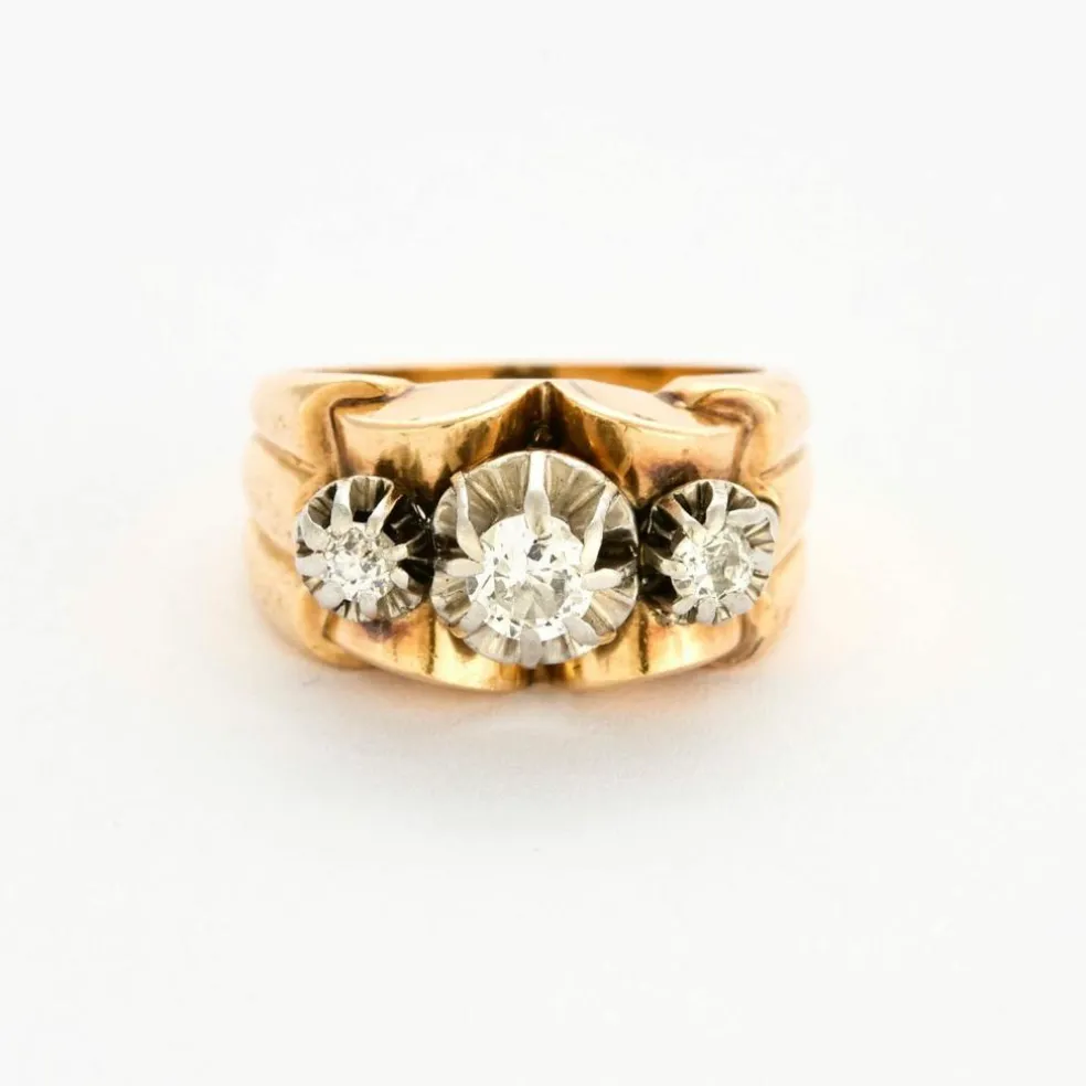 Bague en platine, or et diamants