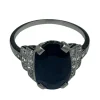 Bague en platine, saphir, diamant