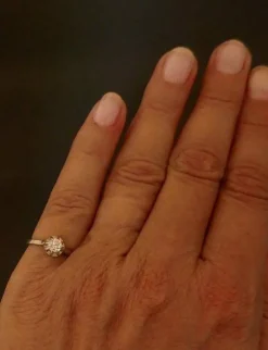 Bague en Platine sertie d'un Diamant.