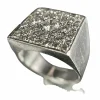 Bague en platine style chevalière