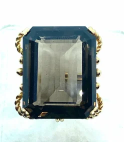 Bague en quartz morion géante, vers 1940