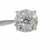 Bague entourage en or blanc avec diamants