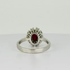 Bague entourage en or blanc 14 carats avec 10 diamants