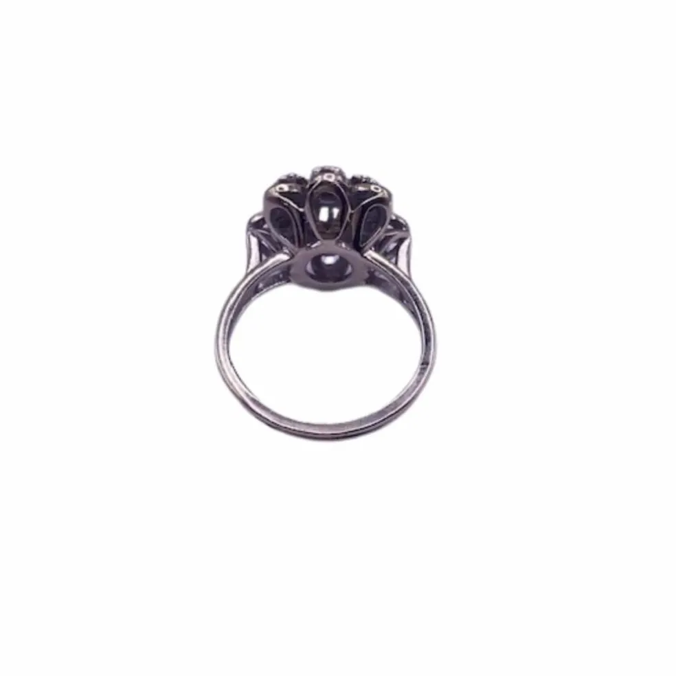 Bague Entourage Fleur Or Blanc 18 k Diamants