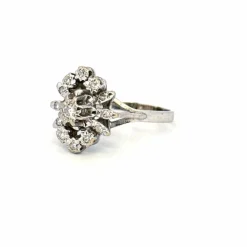 Bague Entourage Fleur Or Blanc 18k Diamants