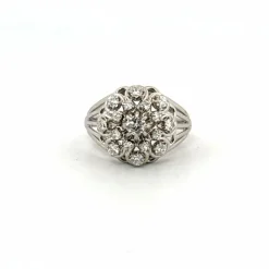 Bague entourage or blanc diamants