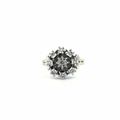 Bague Entourage Or Blanc Diamants
