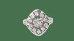 Bague entourage or blanc diamants