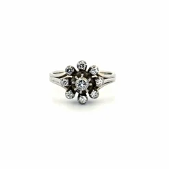 Bague Entourage Or blanc 18k & Diamants