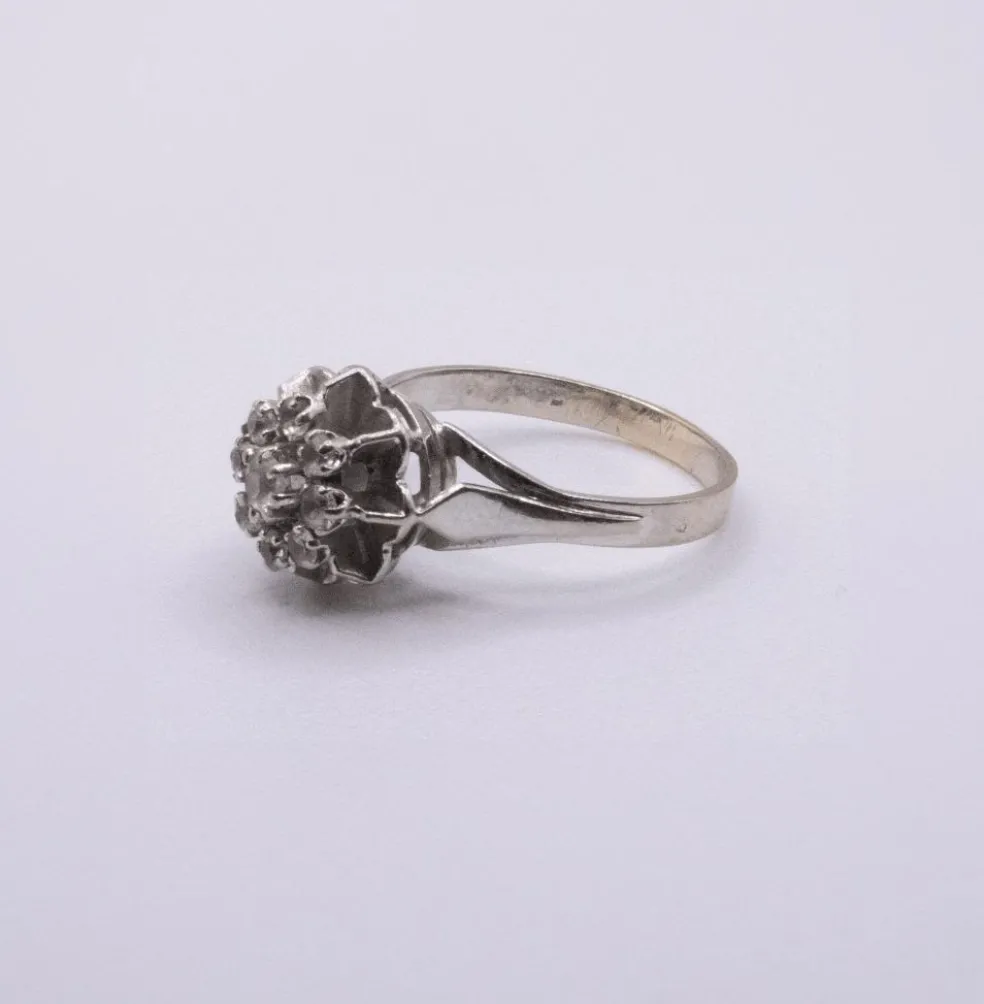Bague Entourage Or Blanc 18k & Diamants