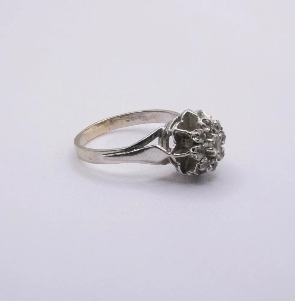 Bague Entourage Or Blanc 18k & Diamants